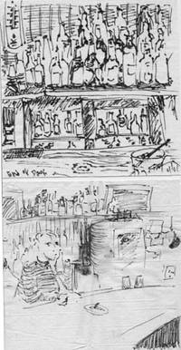 top: bottles behind bar
bottom: bored barmaid at the Ritz, Oak Bluffs
