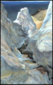 White Cliffs, oil on stretched paper, Gay Head, Martha's Vineyard.